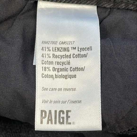 New Paige Sonja Angled Pockets Jeans Black Magnet Distressed Denim Sz 31 - Picture 13 of 14